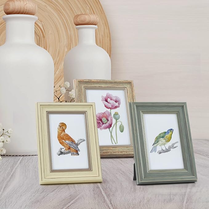 XUANLUO 3 Pack 4x6 Inch Picture Frames Farmhouse Rustic Vintage Distressed Wood - Image 5