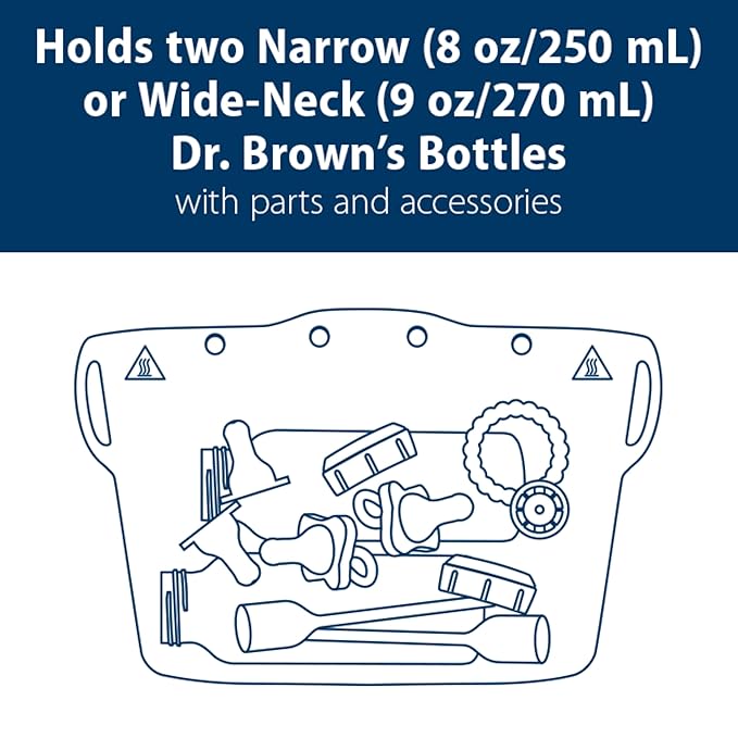Dr. Brown's Microwave Steam Sterilizer Bag for Baby Bottles, Breast Pump Parts & Other Toddler Accessories, 100% Silicone, Reusable Sterilizing Bag