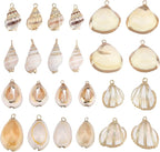 SUNNYCLUE 1 Box 24Pcs 6 Style Electroplate Spiral Seashells Charm Craft Charms by SUNNYCLUE