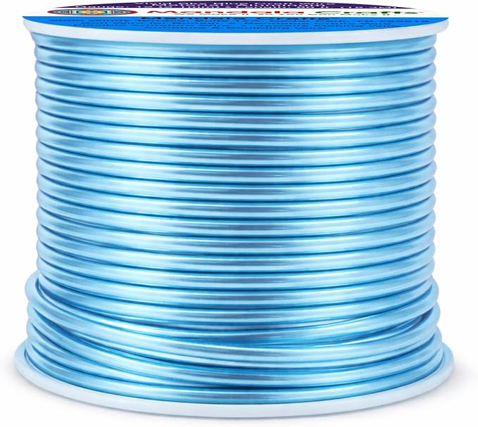 Mandala Crafts 12 Gauge Vivid Sky Blue Anodized Aluminum Craft Wire, 60 FT | - Image 2