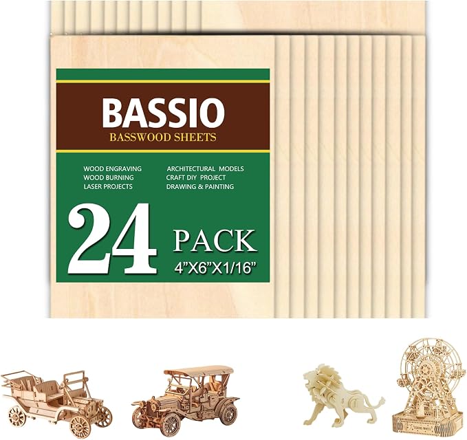 Basswood Polywood Sheets, Wood Burning, Model Making, DIY Crafts, Holiday Decor by Unknown