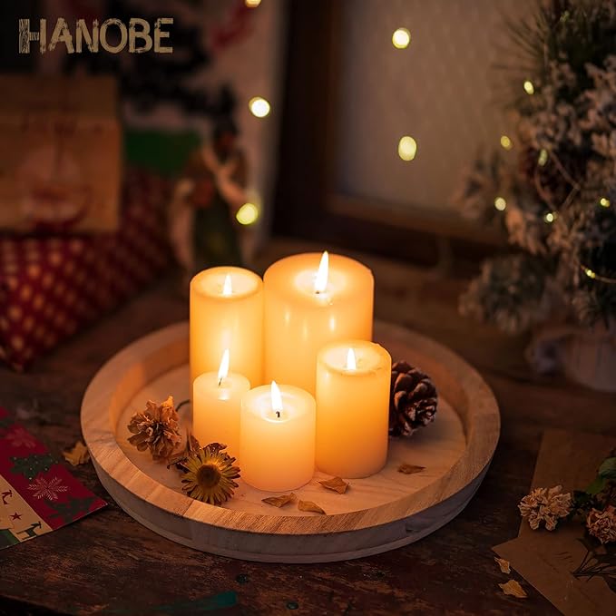 Hanobe Unfinished Round Wooden Craft Trays - Image 3