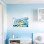 Sea Turtle Bathroom Wall Decor Modern Ocean Theme Nautical Painting Watercolor - Image 6