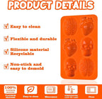Sakolla Skull Brain and Heart Silicone Mold, 2 Pack Halloween Baking Molds - Image 2