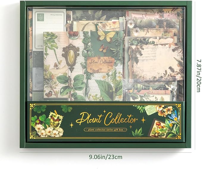 Scrapbooking Supplies Kit, Vintage Botanical Aesthetic Scrapbook Kit - Image 3
