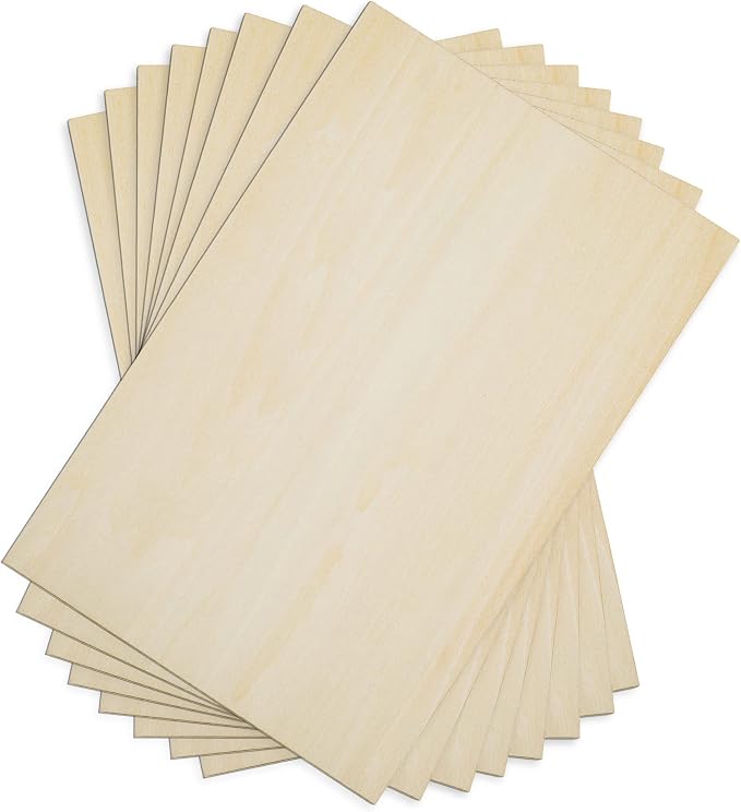 Unfinished Wood, 8 Pack Basswood Sheets by SIWUCHYE