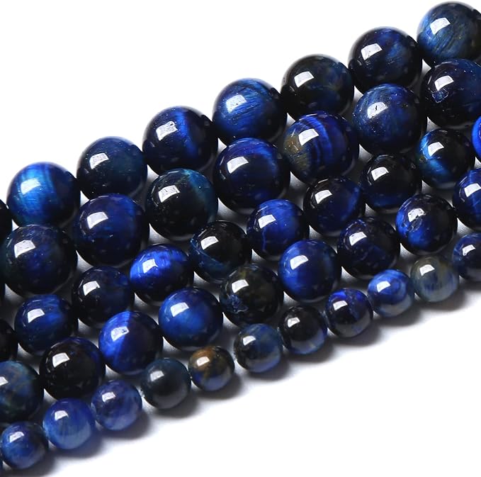 Lapis Lazuli Blue Tiger Eye Beads Natural Stone Round Loose Beads Energy - Image 2