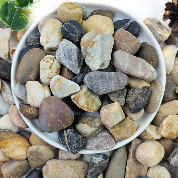 YISZM 10lbs Aquarium Rocks, 5/8" Natural River Rocks by YISZM-ForYourNaturalLife