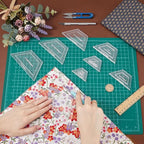 BENECREAT 16 Pcs Half Hexagon Quilting Template, Transparent Patchwork Stencil - Image 3