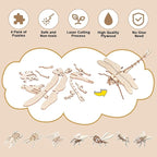 ELX Wooden 3D Puzzles for Kids 6+, 8 Piece Set Insect Animal Models, Wood - Image 3