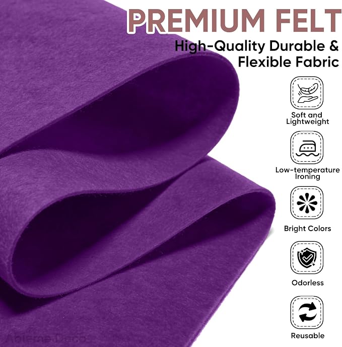 Soft Felt Fabric Sheet 18" x 36", 1.6mm Acrylic Craft Felt, Large Precut Sheet - Image 2