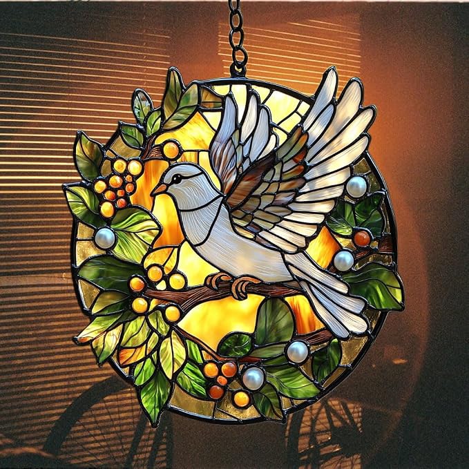 Peaceloving Dove Acrylic Suncatcher Stained Glass Effect Window Car Hanging - Image 7