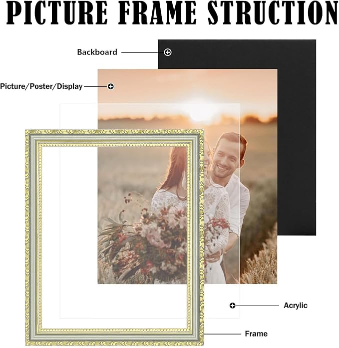 8×10 Picture Frame Gold - Image 2