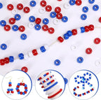 UPINS Patriotic Pony Beads Red White Blue 1200Pcs 4th of July DIY | Premium - Image 2