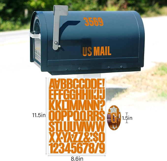 Letter Stickers, Mailbox Numbers, 1.5 Inch Waterproof Vinyl Alphabet | 1 1/2 - Image 2
