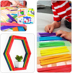 WISYOK 120 Pcs 6” Colored Jumbo Wooden Craft Sticks - Image 6