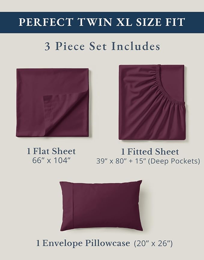 LANE LINEN 100% Organic Cotton Eco Friendly Sustainably Produced Twin XL Sheet - Image 4