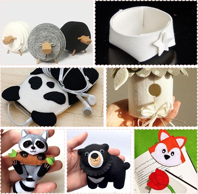 15Pcs White Stiff Felt Fabric Sheets, - Image 7