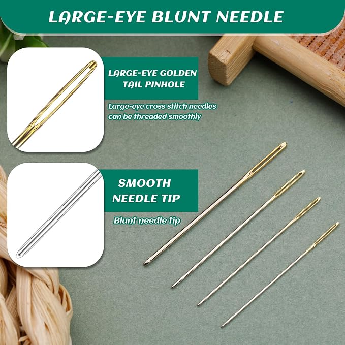 Fteven 30PCS Cross Stitch Needles, Size 28 Stainless Steel Embroidery Needles - Image 3