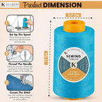 AK TRADING CO. 4-Pack Turquoise All Purpose Sewing Thread Cones of High Tensile - Image 2