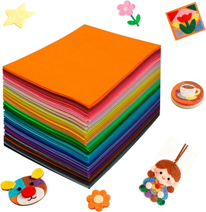 120 Pcs Craft Felt Sheets, 8 x 12 inch Soft Felt Squares by Unknown