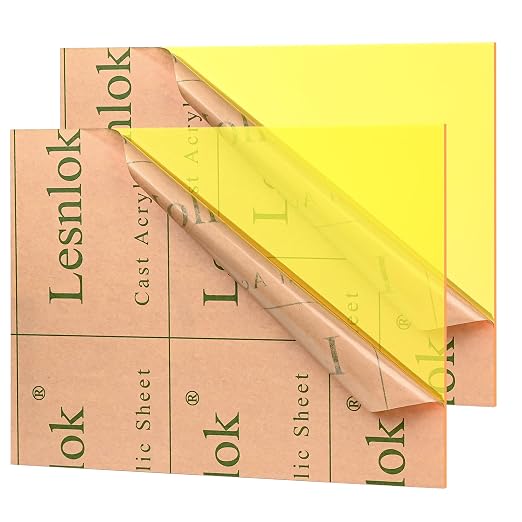 Lesnlok Fluorescent Yellow Acrylic Sheets 1/8 inch Thick 3mm 2 Pack 12 x 16 by Lesnlok