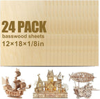 24 Pack Basswood Sheets 12x18x1/8 Inch, Balsa Wood Sheet, 3mm Plywood by Unknown