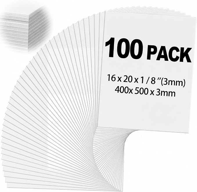 Frienda 100 Pack White Foam Board Foam Poster Boards by Frienda