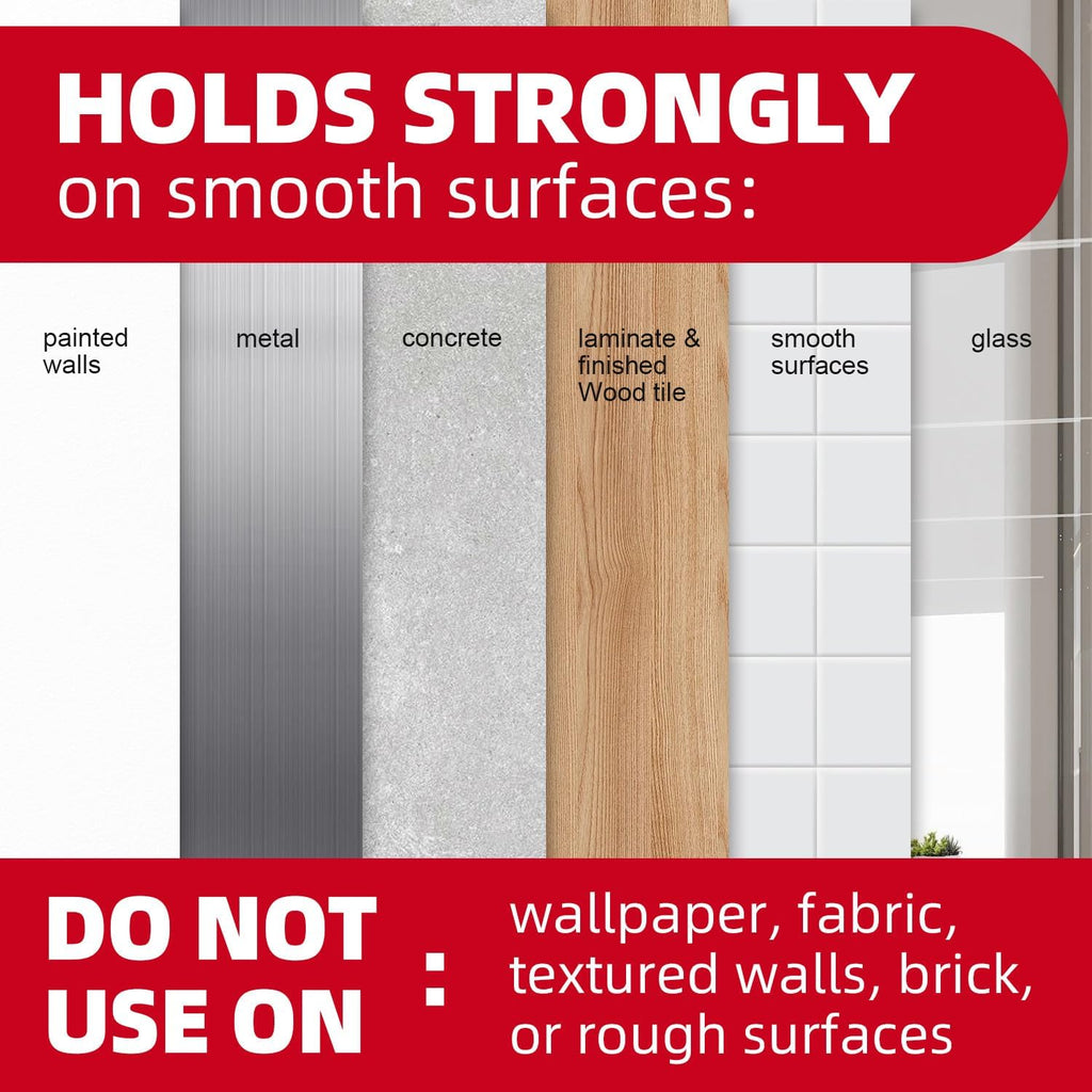 Wall Hooks for Hanging Heavy Duty, Large 12 Self Adhesive Wall with 16 Strips no Damage, Transparent Sticky for Key, Shower,Towel, Coat, Door, Hat