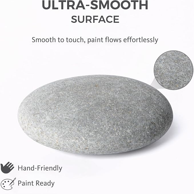 ROCART 12 PCS Large 3.35-4.15" Smooth Natural River Rocks - Image 2