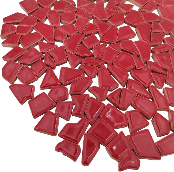 200g Ceramic Mosaic Tiles for Crafts, Irregular Stained Ceramic 0.2"x0.8" - Image 2