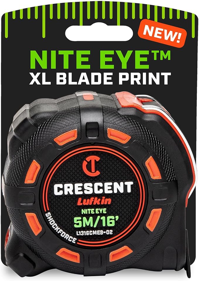Crescent Lufkin 5 Meter / 16 Ft. SHOCKFORCE NITE EYE Tape Measure | L1316CMEB-02 by Unknown