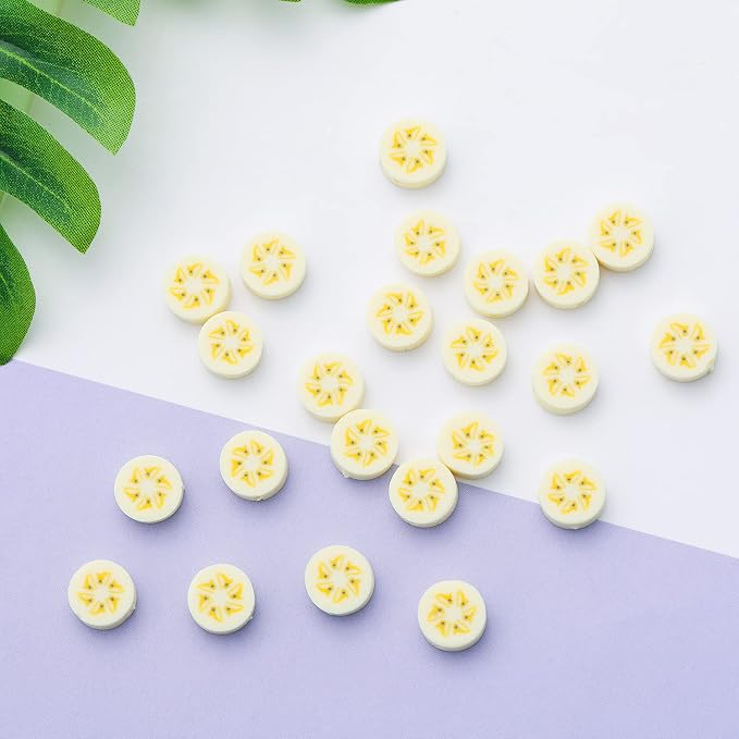 100pcs Banana Polymer Clay Spacer Beads - Image 4
