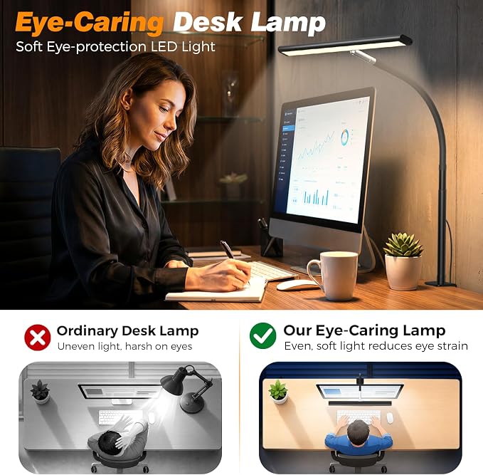 Airlonv LED Desk Lamp for Office Home, Eye-Caring Desk Light - Image 6