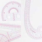 Fashion Clear Metric Sewing Ruler Set, French Curve Pattern Making Ruler Kit - Image 4