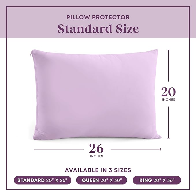 CirclesHome Pillow Protectors 2 Pack Standard Zippered - Image 6