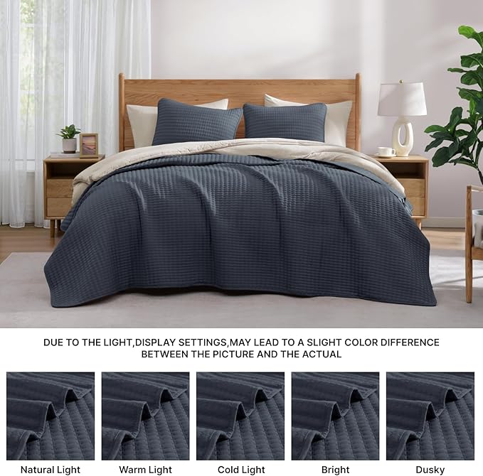 WRENSONGE Blue Grey California/Oversized King Size Quilt Bedding Set - Image 6
