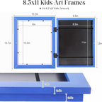 Kids Art Frames, 8.5x11 Front Opening Kids Artwork Frames Changeable, Skyblue - Image 4