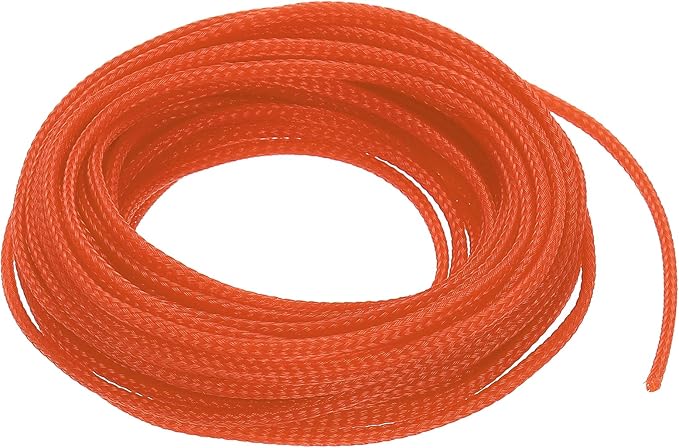 uxcell PET Expandable Sleeving 25ft 1/8" Orange Cable Management Sleeve Cord by uxcell
