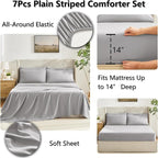 CozyLux Queen Comforter Set French Grey, 7 Pieces Bed in a Bag, All Season - Image 5