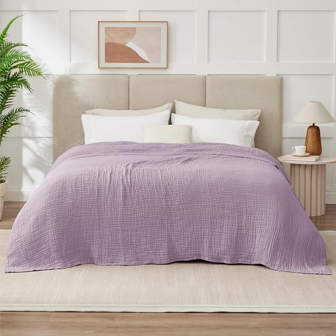 100% Cotton Muslin Blanket Large 50" x 70", 6 Layers Breathable and Lightweight - Image 8