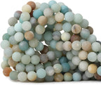 45PCS 8mm Natural Colorful Frosted Amazonite Gemstone Round Loose Beads Stone by CHEAVIAN
