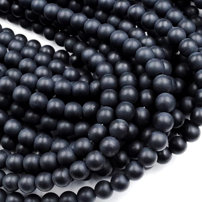 Zenkeeper 108 Pcs Matte Black Onyx Beads by Zenkeeper