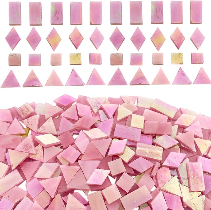 Magic Iridescent Pink Stained Glass Mosaic Tiles by KALUCION