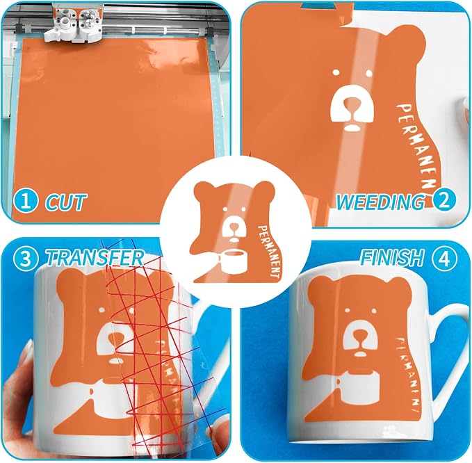 Lya Vinyl Glossy Orange Permanent Vinyl Roll, - Image 6