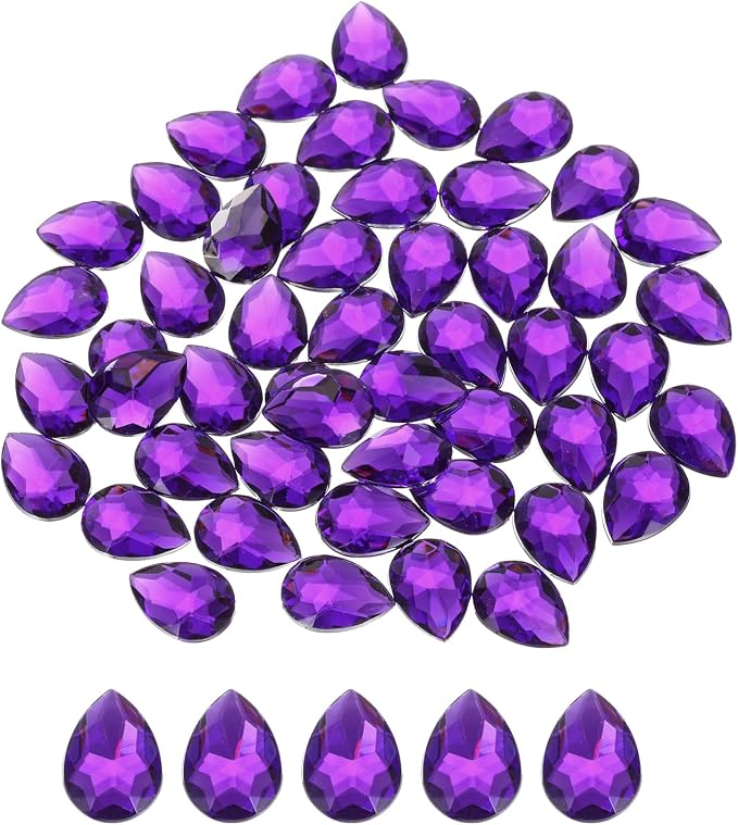 MECCANIXITY 50PCS Flat Back Acrylic Teardrop Gems 18x25mm Artificial Rhinestones by MECCANIXITY