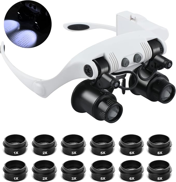 Hands Free Head Magnifying Glasses, Magnifier by NZQXJXZ