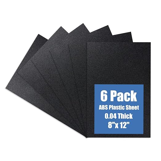 Plastic Sheet 8" x 12" x 0.04", Abs Plastic Sheets 6 Pack by KINLINK