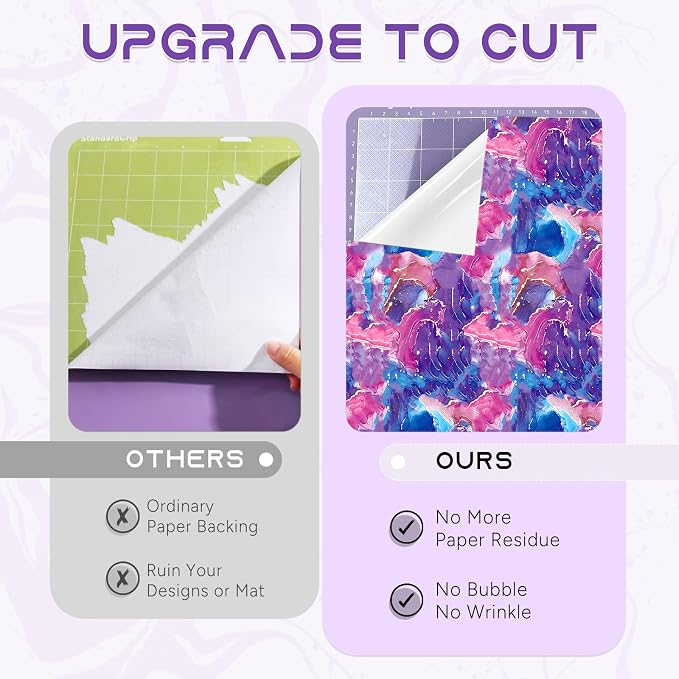 Tintnut Marble Permanent Vinyl 8 Pcs 12x10in Pink Purple Adhesive Vinyl | - Image 4