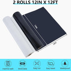HTVVETUR Iron on Vinyl 2 Rolls 12" x 12ft HTV Black and White Heat Transfer - Image 5